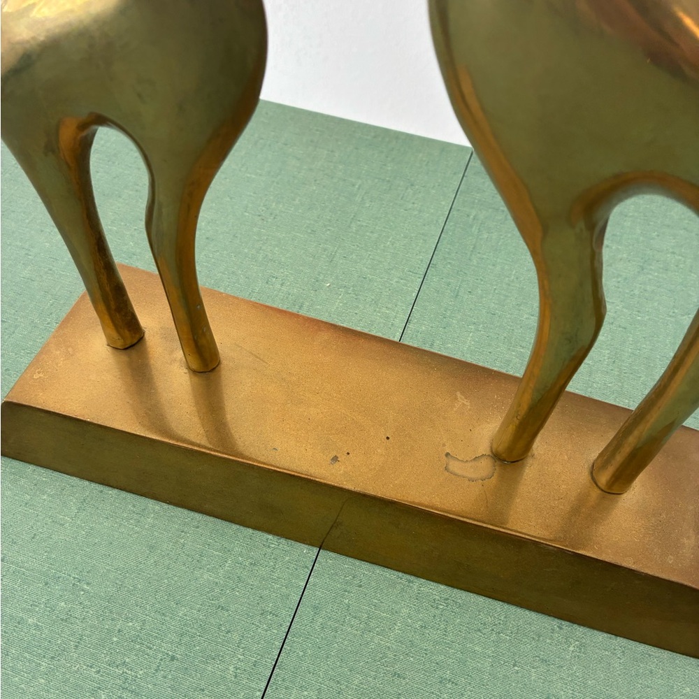 Vintage MCM Brass Giraffes Sculpture - Picture 9 of 13